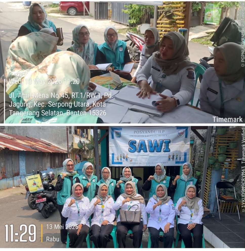 Kepala Tata Usaha Puskesmas Pondok Jagung Tinjau Langsung Monitoring dan Penilaian Kompetensi Kader di Posyandu Sawi