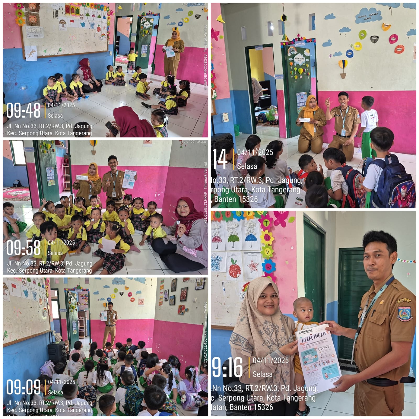 Cegah Cacingan dan Stunting, Puskesmas Pondok Jagung Distribusikan Obat Cacing ke TK Kartika