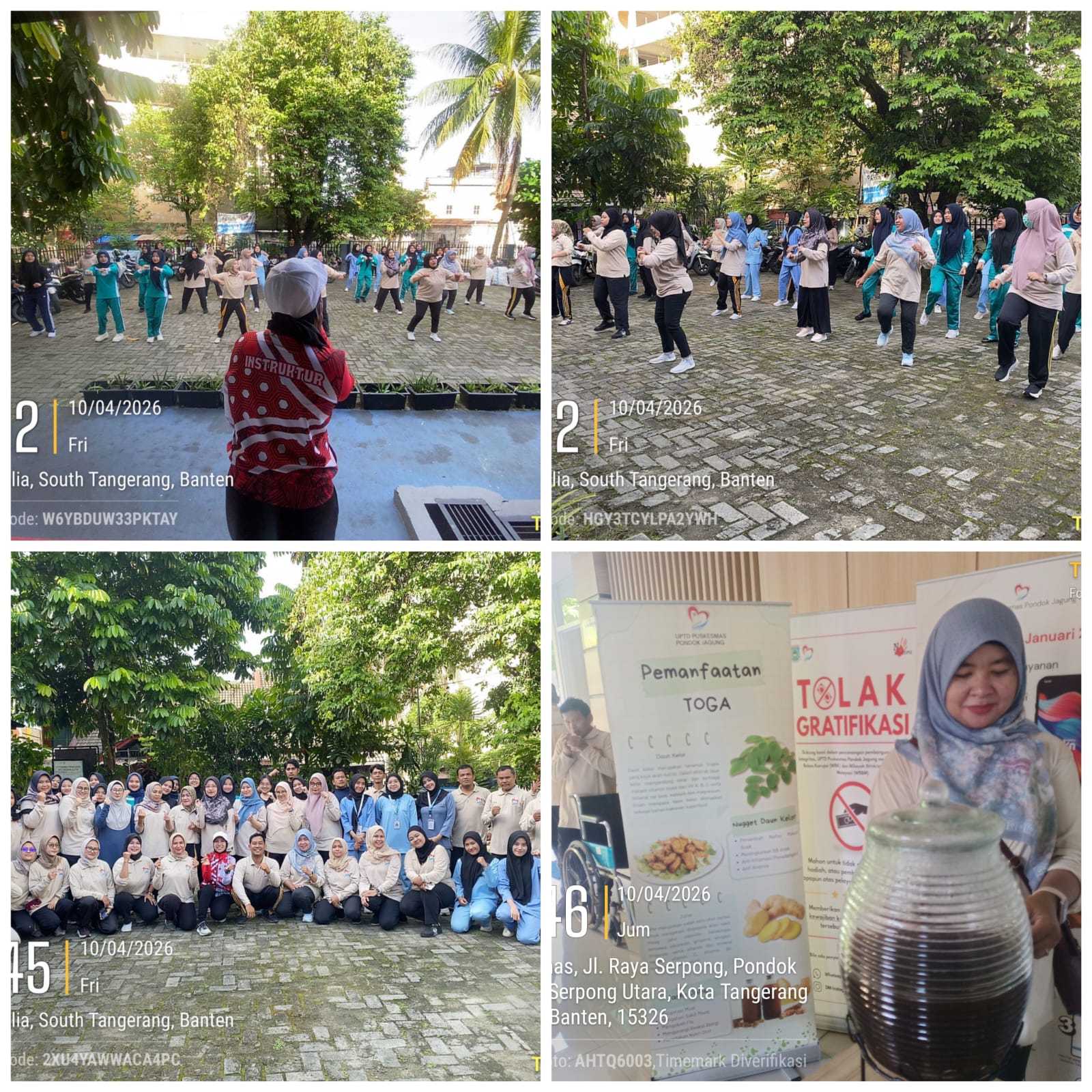 Tingkatkan Kebugaran dan Kedisiplinan Staf, UPTD Puskesmas Pondok Jagung Gelar Senam Bersama Kolaborasi Yankestrad