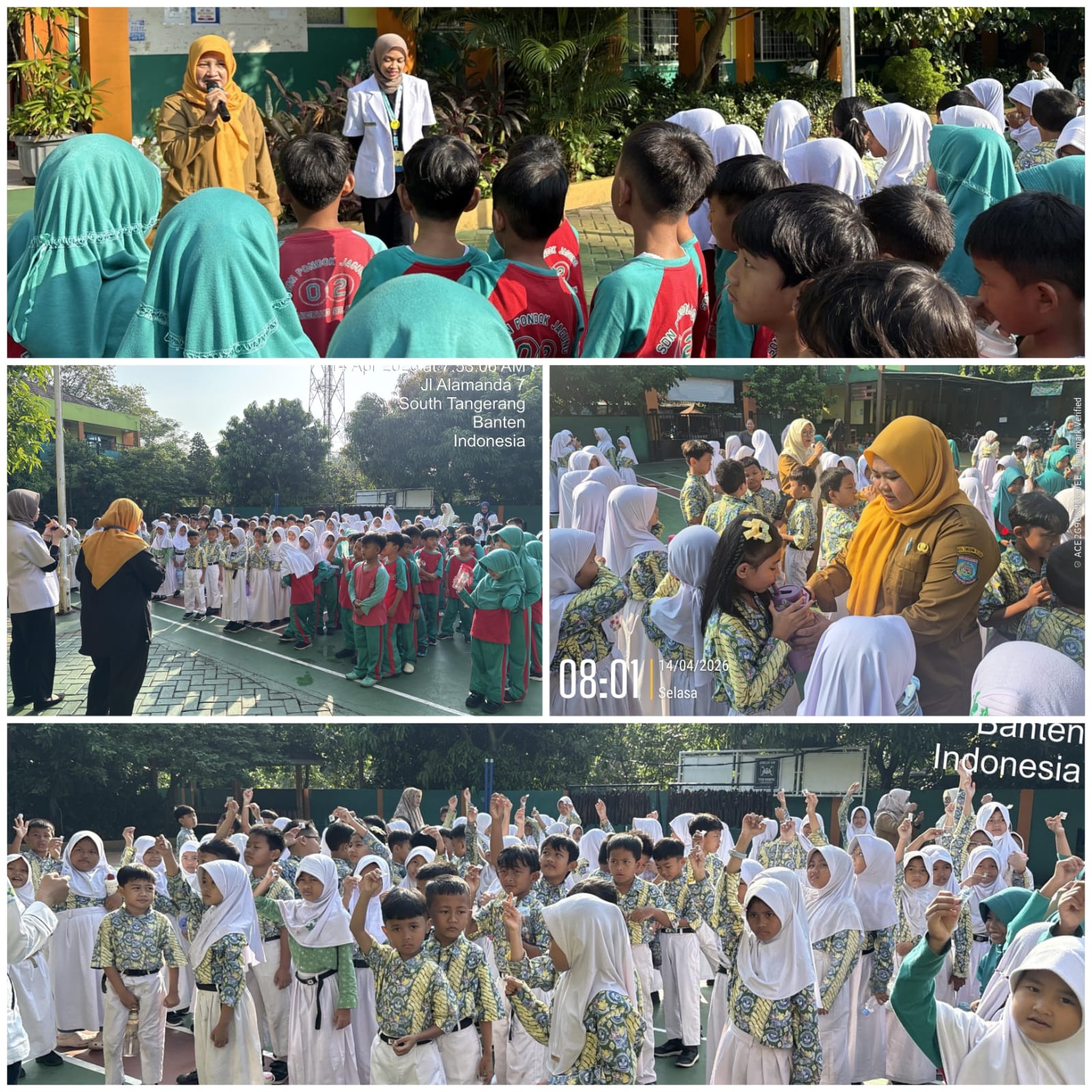 Aksi POPM Obat Cacing di SDN Pondok Jagung 02, Puskesmas Sasar Ratusan Siswa untuk Cegah Stunting